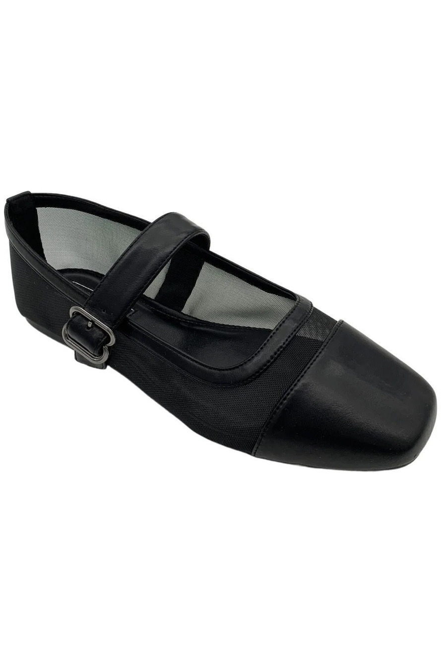 Rachel Roy Women's Shira Slip-On Mesh Mary Jane Flats Black - Medium